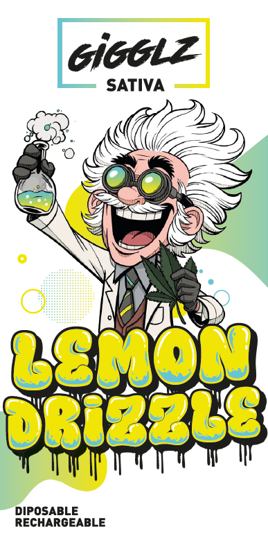 Premium TAC Vape Lemon Drizzle by Gigglz (1ml, Sativa)